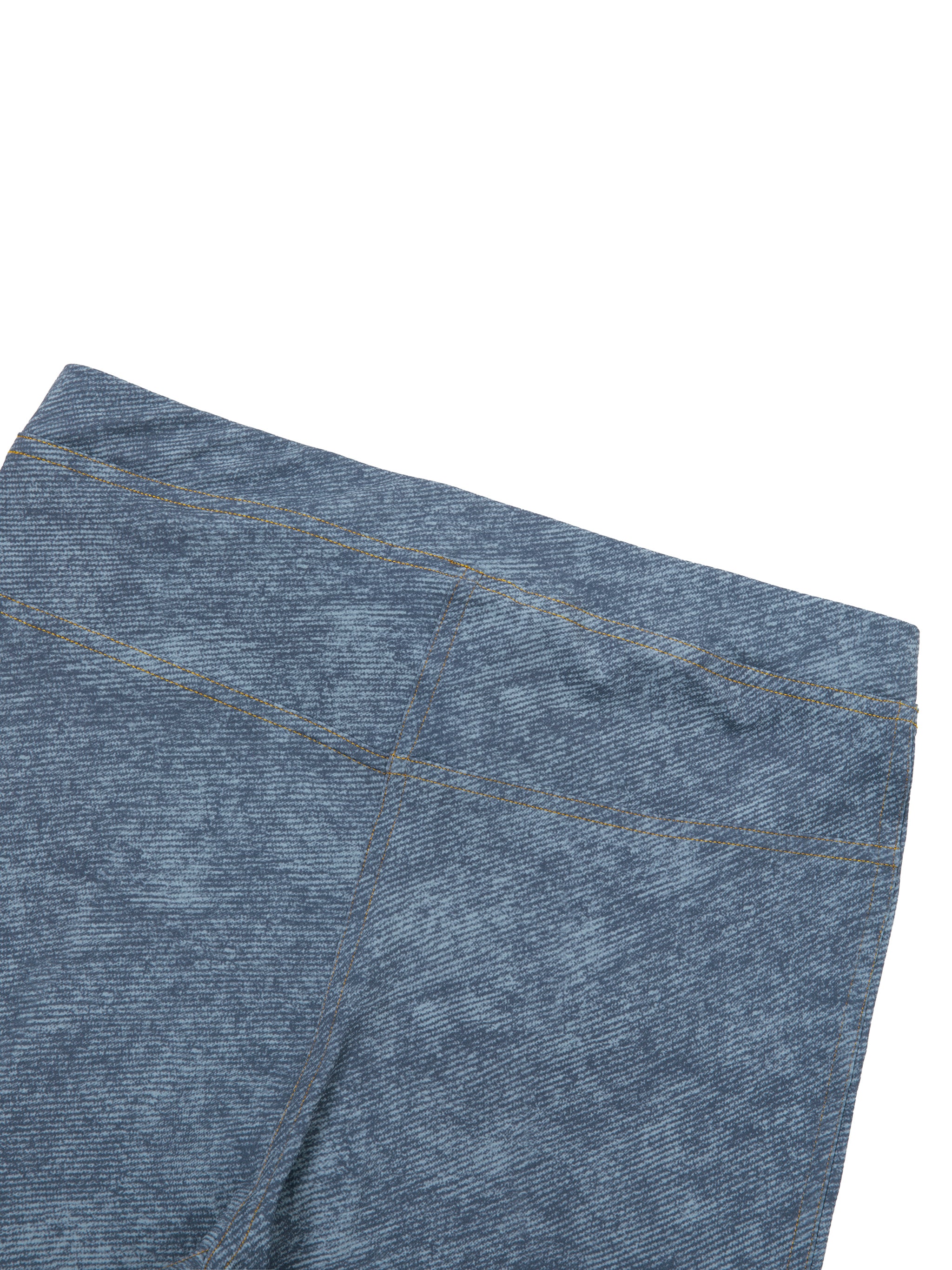 Faux Denim Zip-Fly Leggings