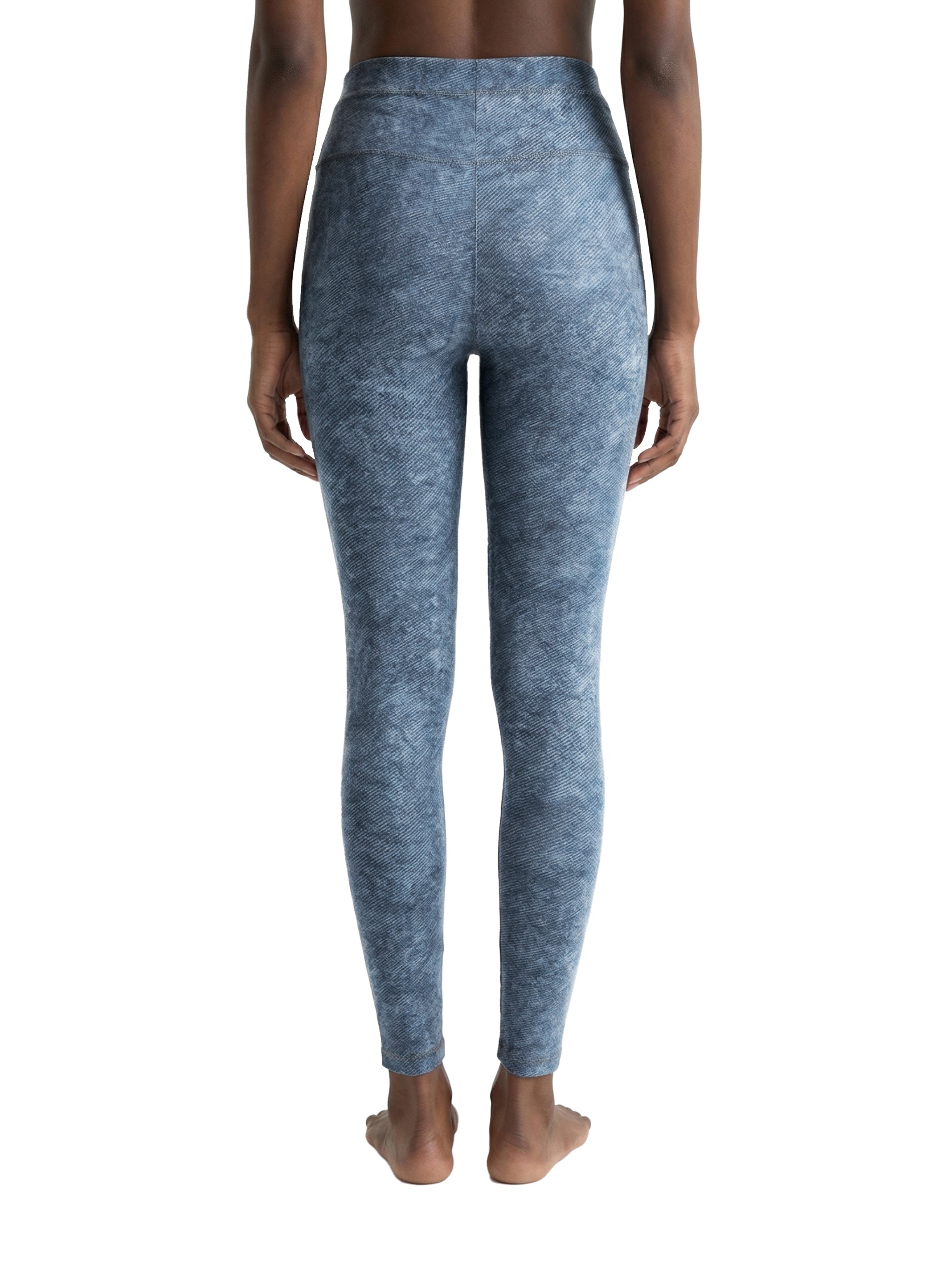 Faux Denim Zip-Fly Leggings