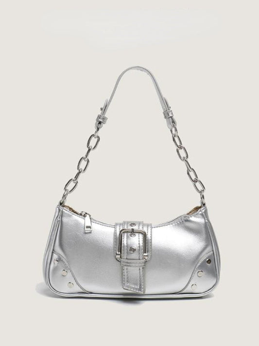 Retro Chain Metallic Shoulder Bag