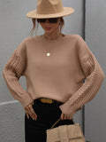 Thick Knitted Twist Rope Top Sweater