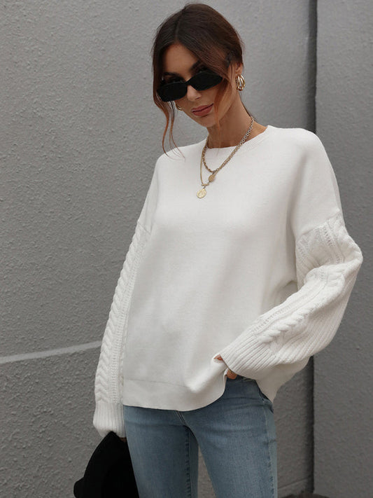 Thick Knitted Twist Rope Top Sweater