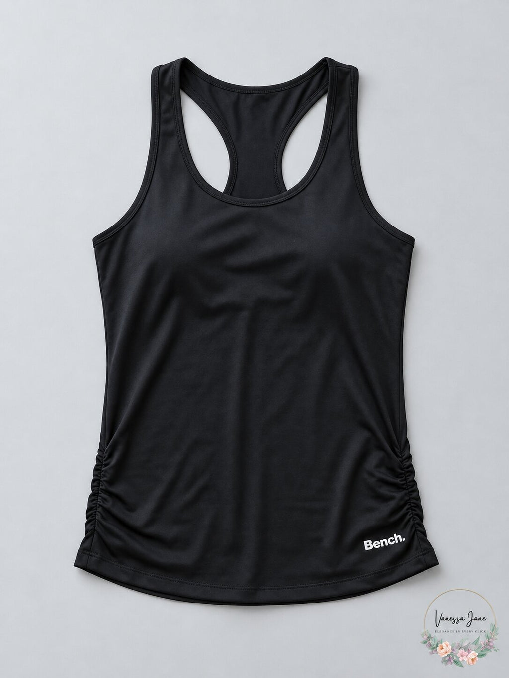 Bench Women's Rouched Active Tank, Black, Size XL