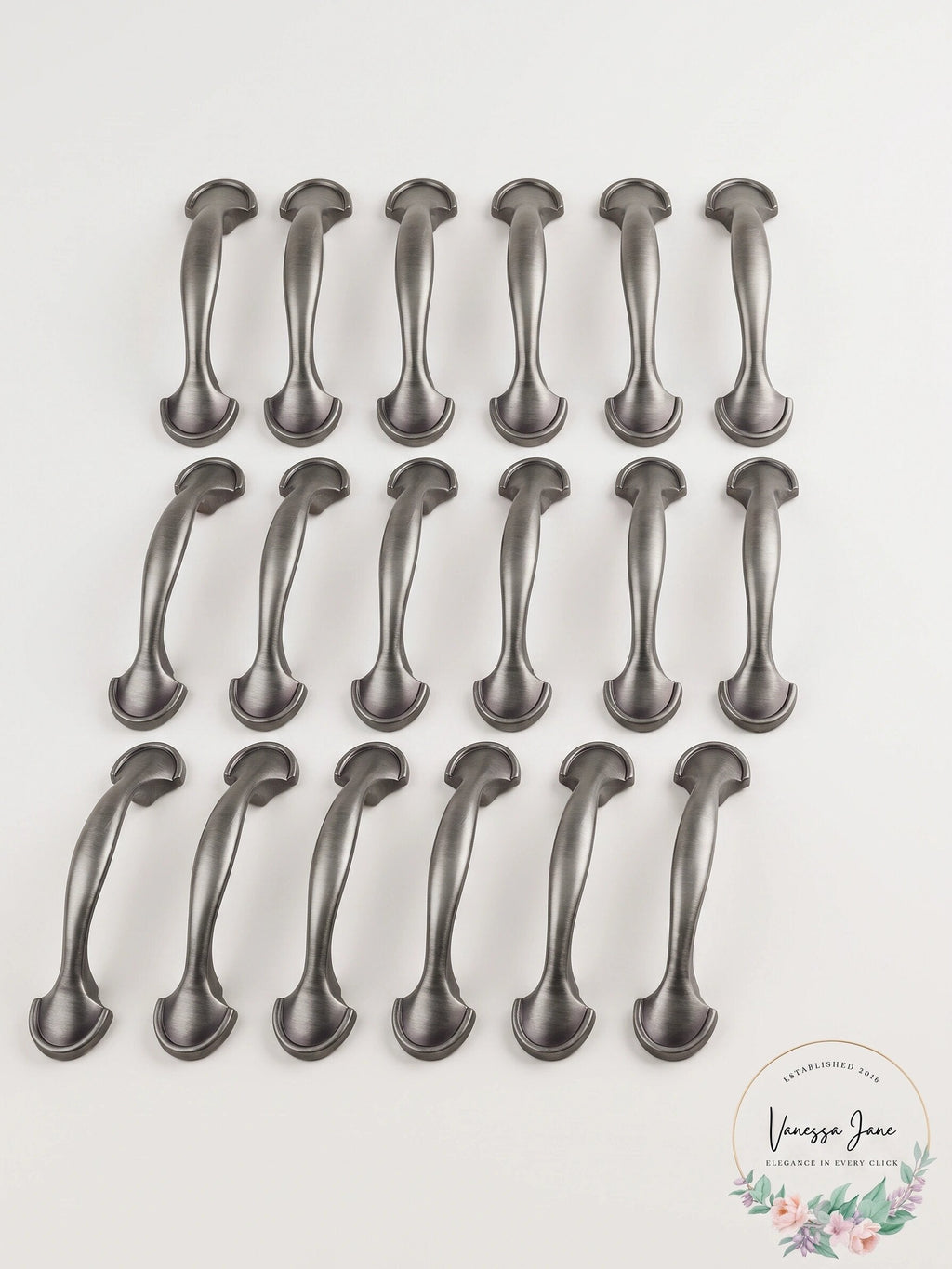 GlideRite  Hardware Type Hooks CC Arch Cabinet Pull, 3in Satin Pewter Lot of 19