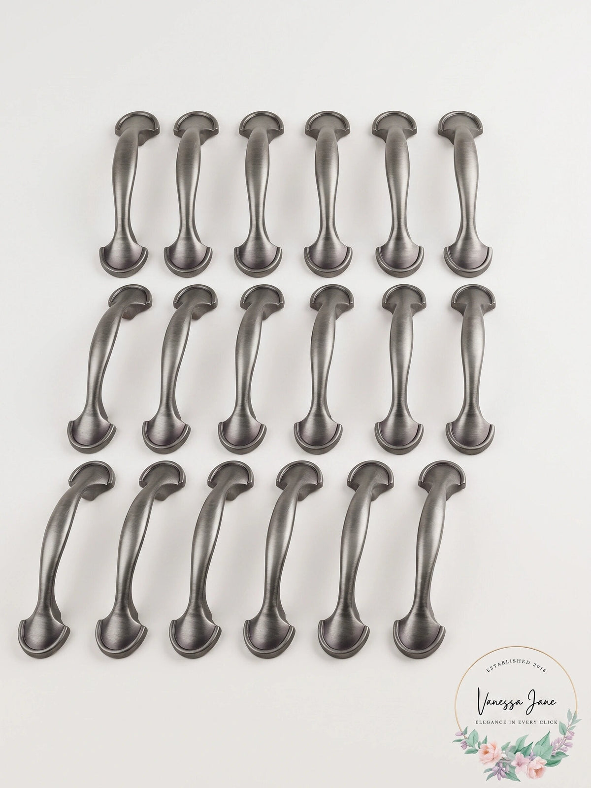 GlideRite  Hardware Type Hooks CC Arch Cabinet Pull, 3in Satin Pewter Lot of 19