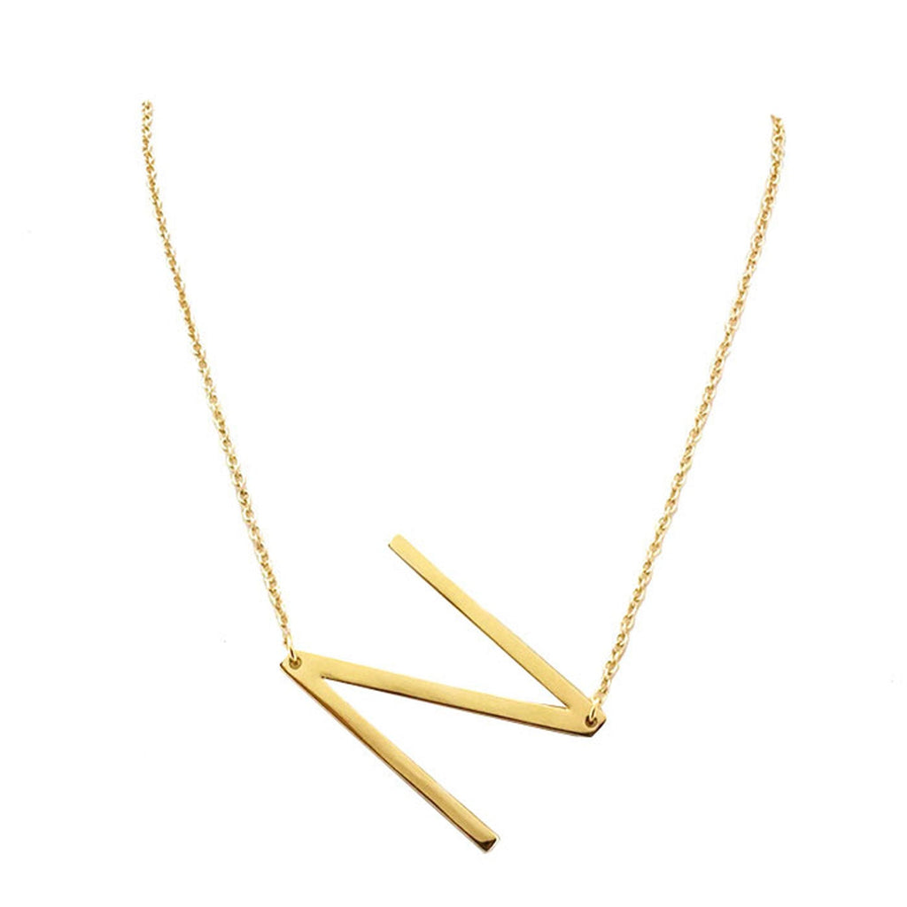 N Monogram Metal Pendant Necklace