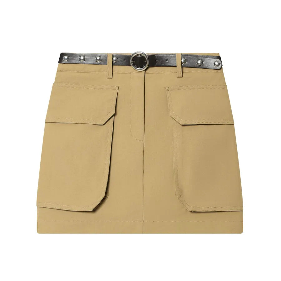 Sahara Belted Straight Midi Skirt