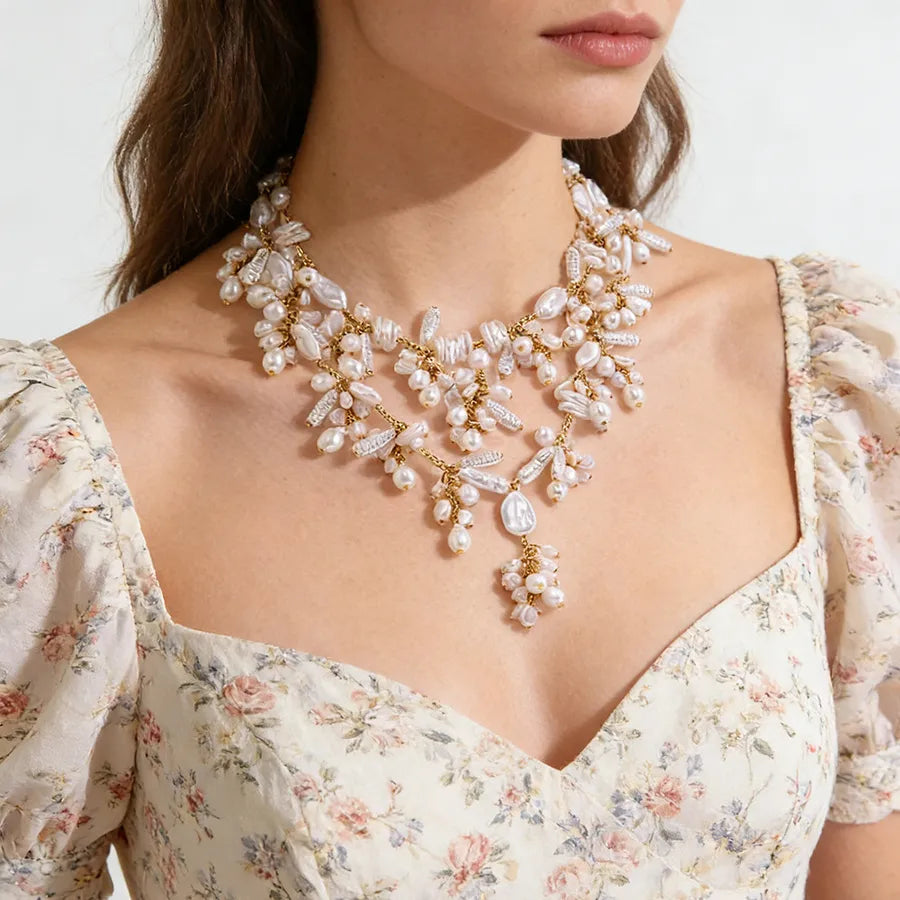 Handmade Multicolor Layered Pearl Style Necklace