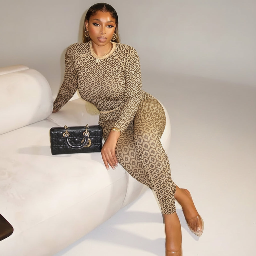 Mosaic Luxe Long Sleeve Jumpsuit