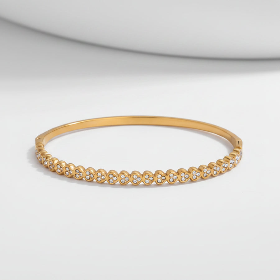18K Gold Plated Rhinestone Waterdrop Bracelet – Stainless Steel
