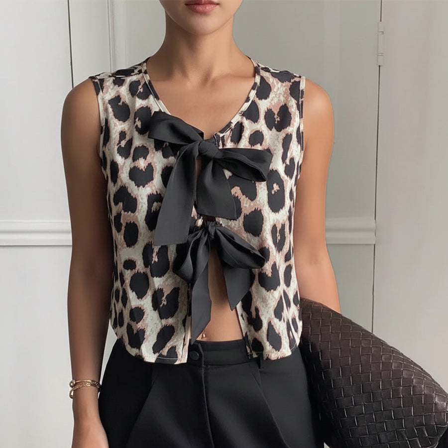 Leopard Print Bow Style Camisole