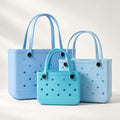 Rubber Tote Bag Set of 3 (XL/M/S) – Stylish Blue Tones EVA Bags, Great Value