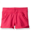 Hanes Little Girls' Ruffle Pocket Shorts, Pink, XS (4-5)