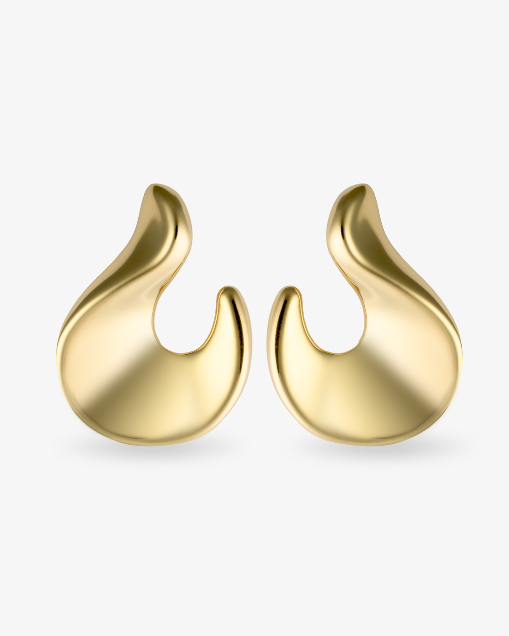 Valentina Sculptural Flame Gold Statement Earrings