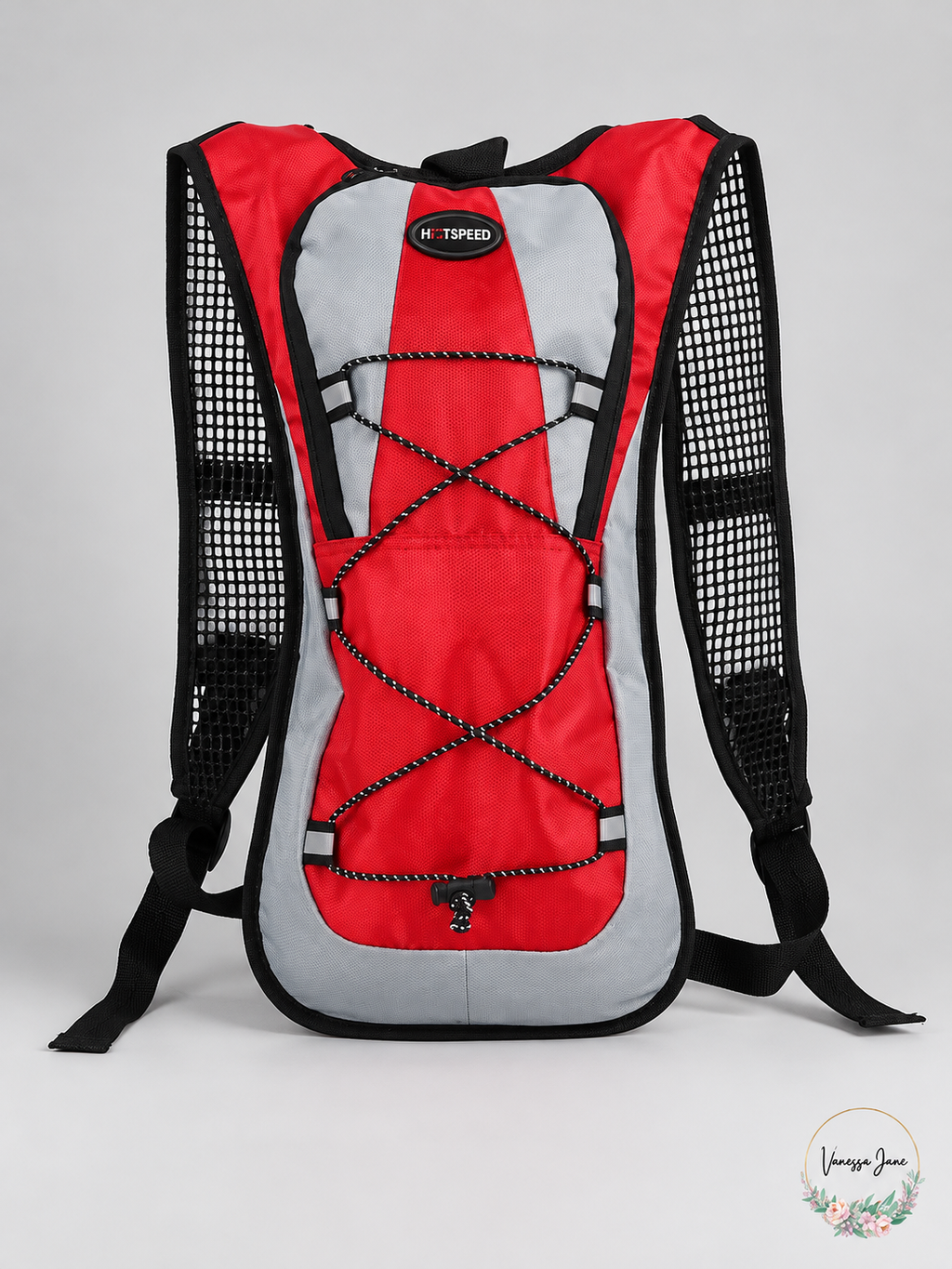 Hotspeed 5L Slim Cycling Backpack with Front Bungee Cord Black or Red