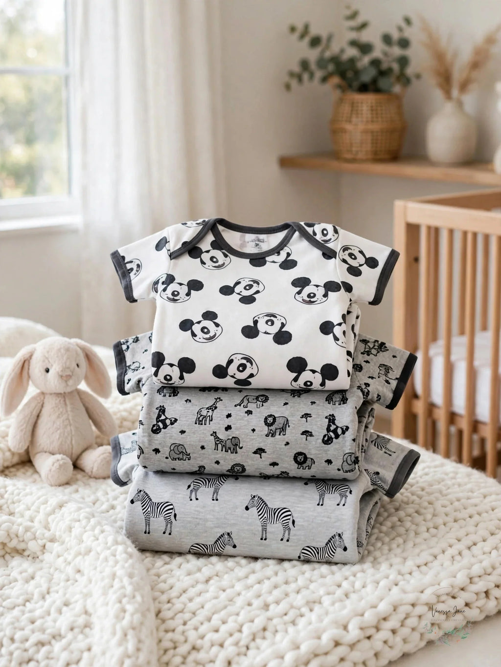 Sofie & Sam Organic Cotton 3 Pack Bodysuits, Size 12-18 Months