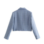 Slim-Fit Tailored Plaid Blazer
