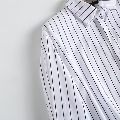 Loose Striped Long-Sleeved Shirt