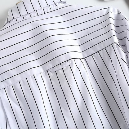 Loose Striped Long-Sleeved Shirt