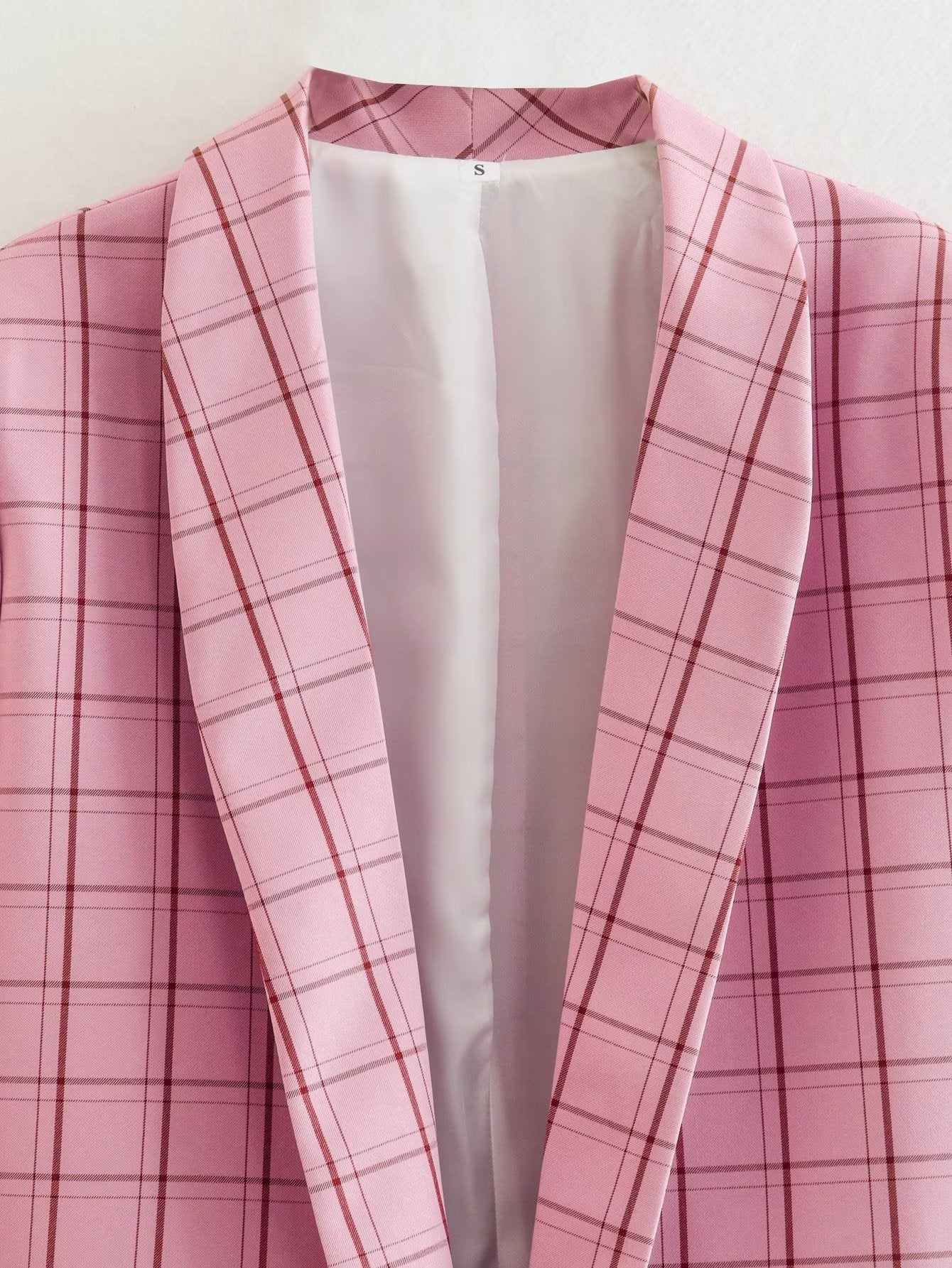 Nine Quarter Sleeve Pink Plaid Blazer