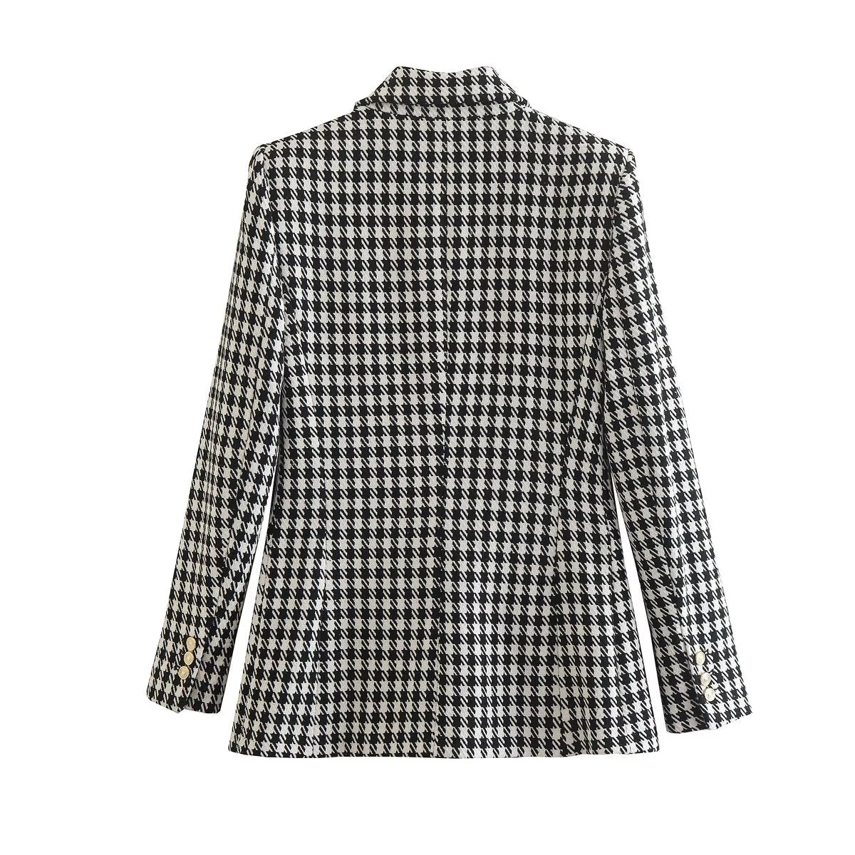 Houndstooth Double Breasted Blazer