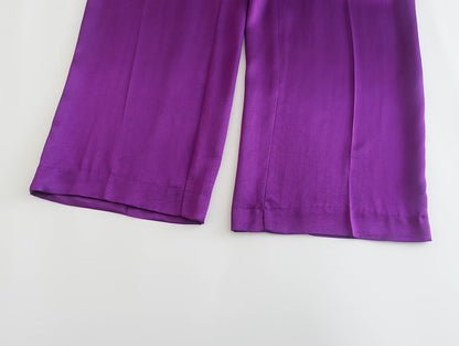 Silk Satin Straight Leg Pants