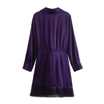 Women Purple Wrap Dress