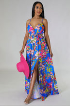 Floral French Strap Dress