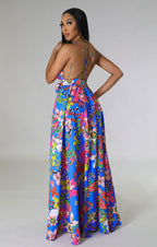 Floral French Strap Dress
