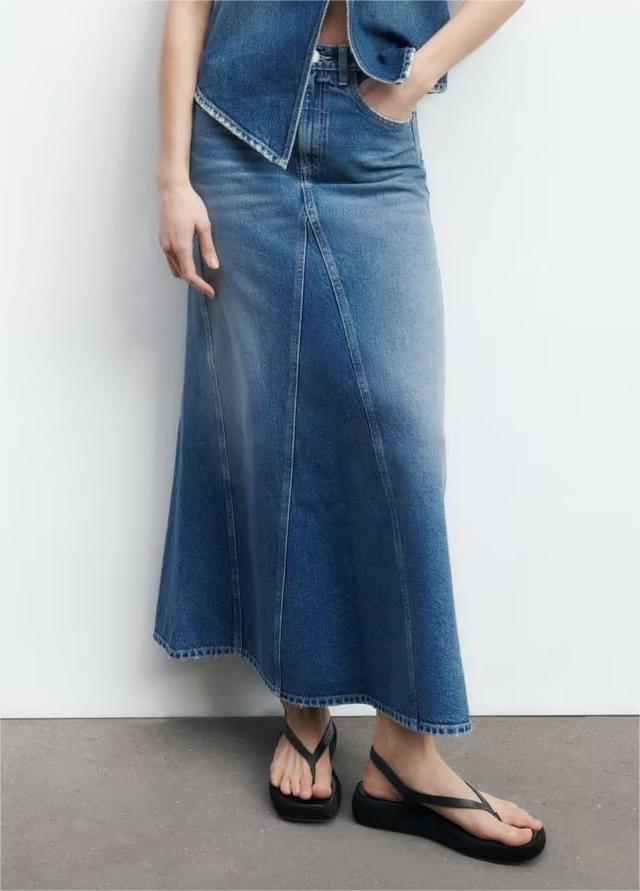 High Waist Patchwork Casual A line Skirt