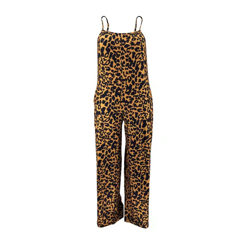 Leopard Print Strap Jumpsuit