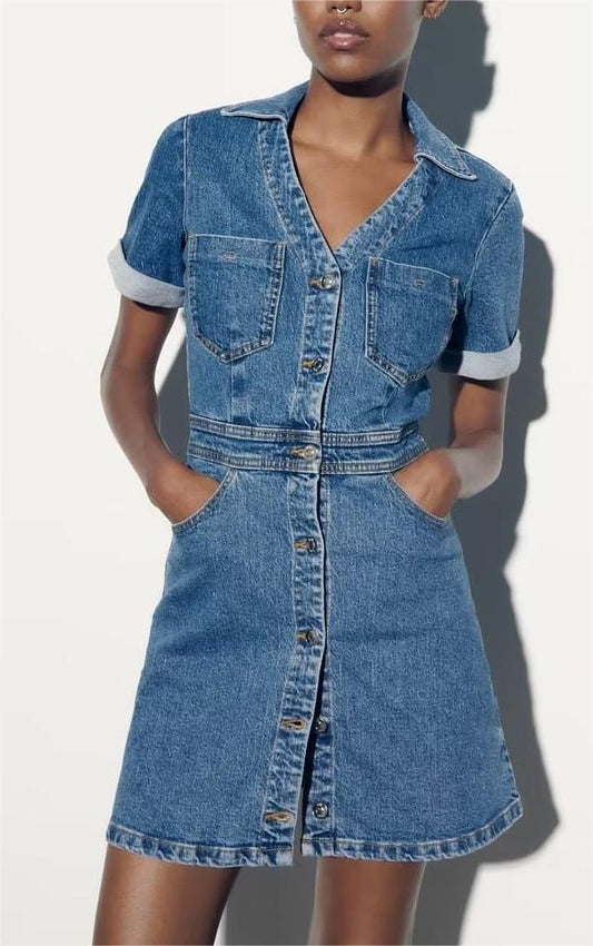 Summer Short Denim Jumpsuit