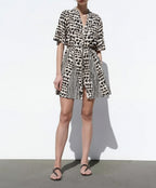 Double Breasted Short Sleeve Dress