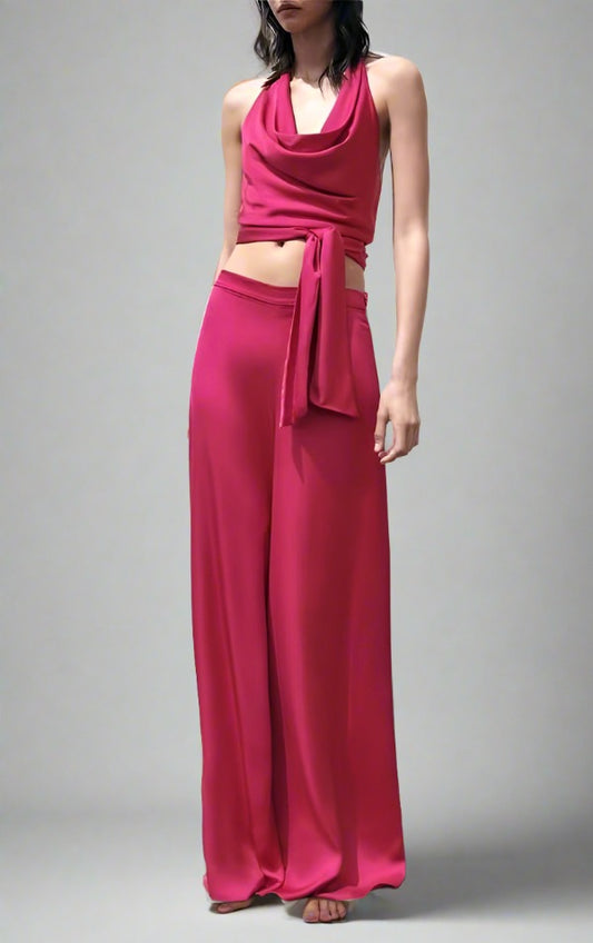 Pleated Draped Top & Pants Set