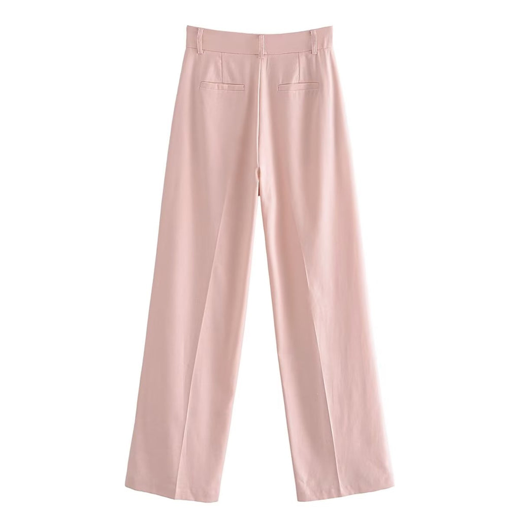 Linen Pink Dress Pants