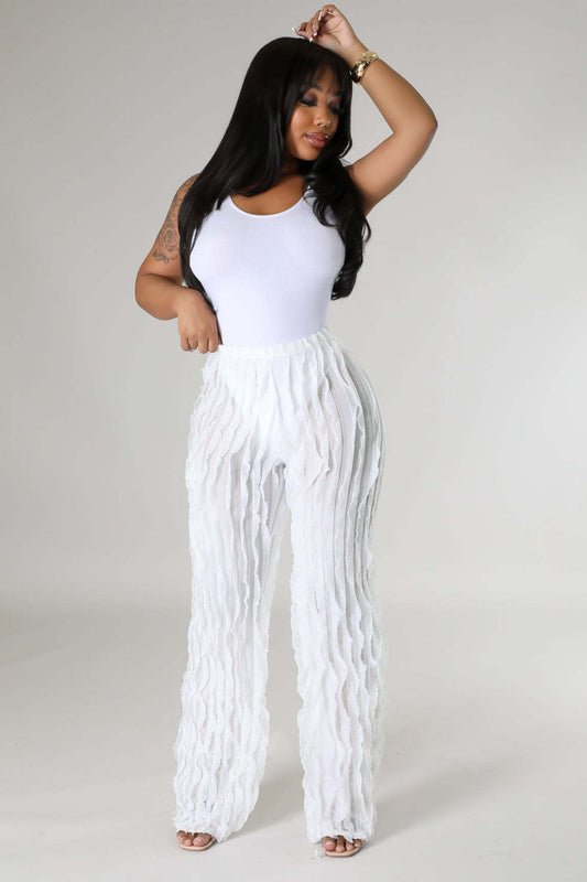 Wave Sheer Wide Leg Pants