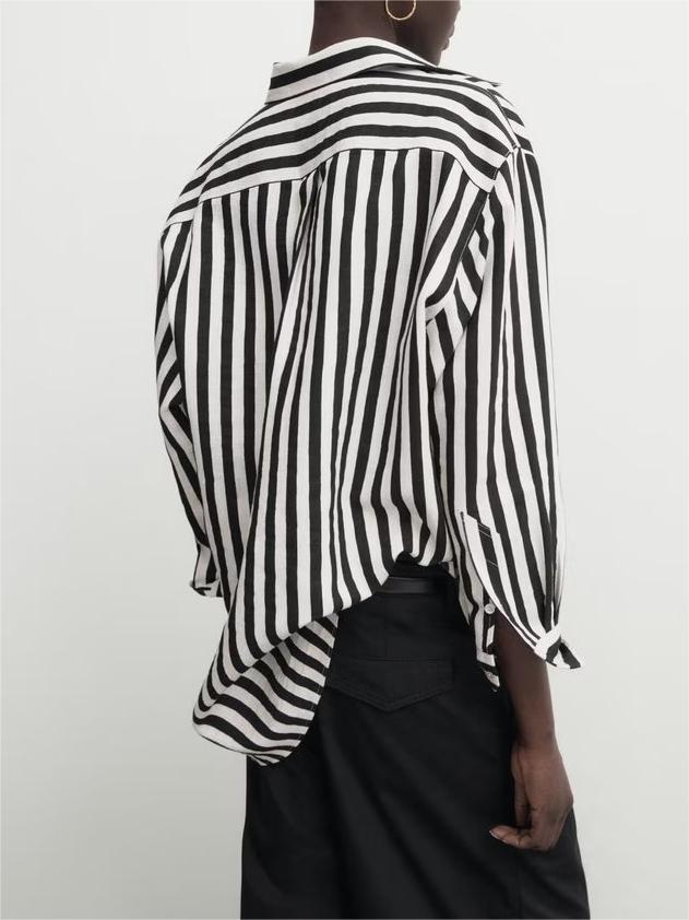 Loose Stripe Printed Long Sleeve Shirt