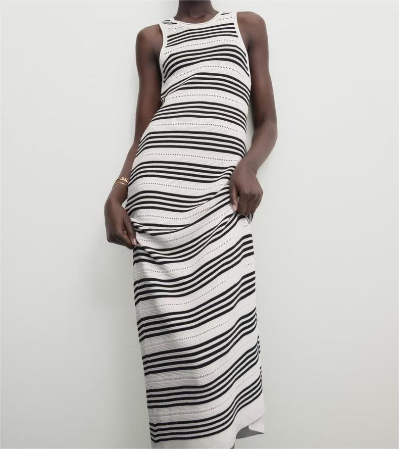 Striped Knitted Maxi Dress