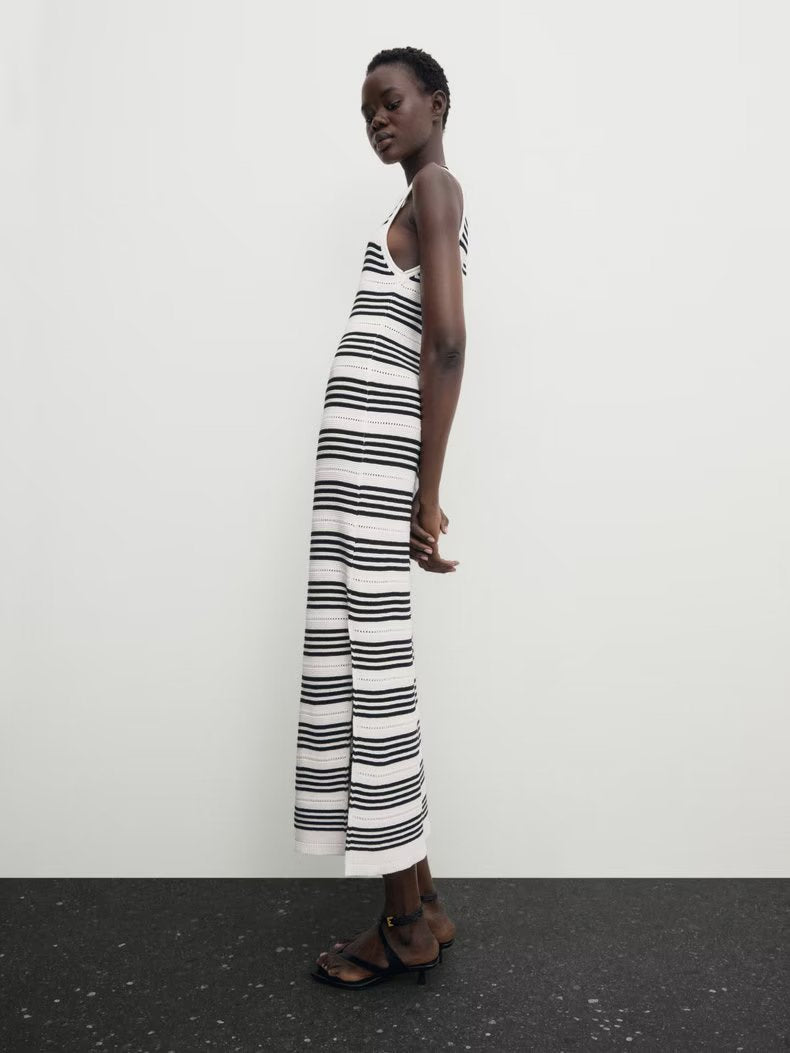 Striped Knitted Maxi Dress