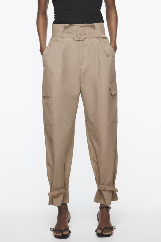 Belt Pocket Trousers Women