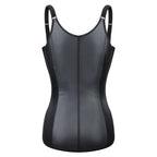 Adjustable Spaghetti Strap Zipper Latex Corset