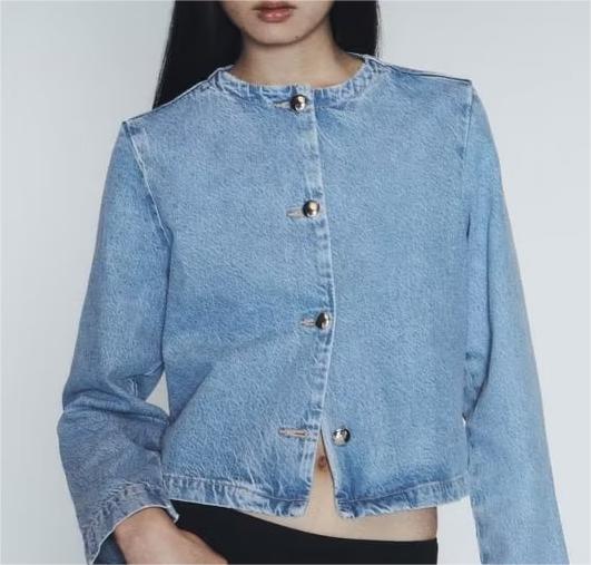 French Style Row Button Denim Jacket