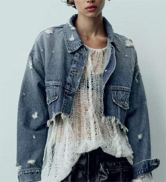 Long Sleeve Short Denim Jacket