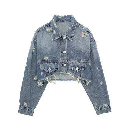 Long Sleeve Short Denim Jacket