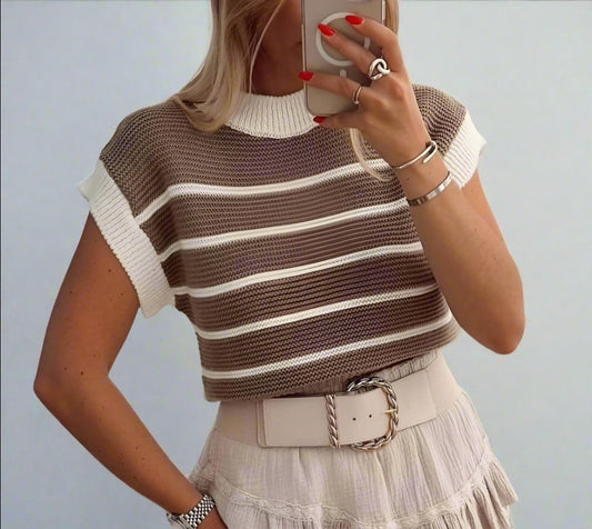 Striped Knit Vest Top