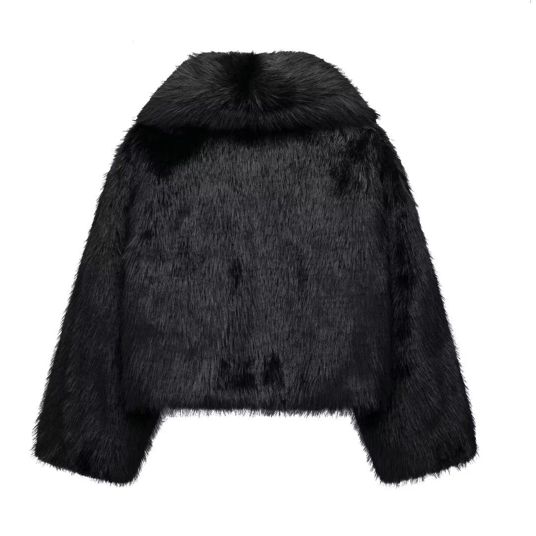 V Neck Furry Coat