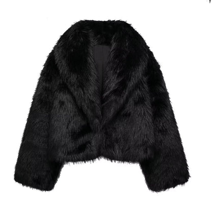 V Neck Furry Coat