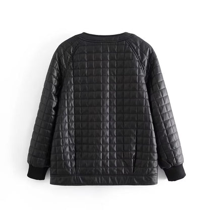 Metal Plaid Quilted Line Pressing Jacket