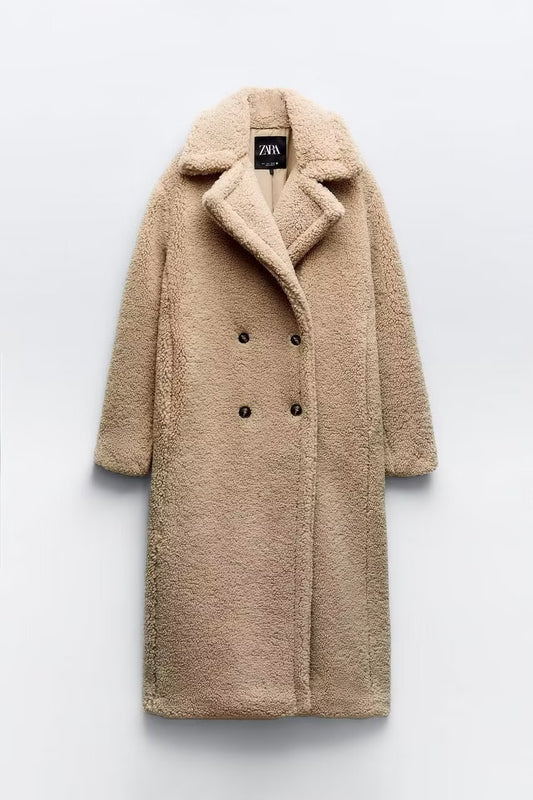 Light Brown Wool Teddy Coat