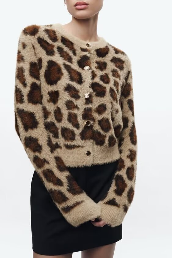 Vintage Leopard Print Sweater