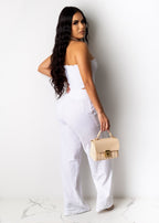 Tube Top Two Piece Pant Set